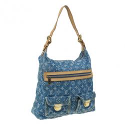 مملوكة مسبقًا حقيبة يد لوي فيتون باجي دنيم مونوجرامي أزرق GM