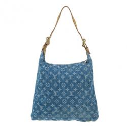 مملوكة مسبقًا حقيبة يد لوي فيتون باجي دنيم مونوجرامي أزرق GM