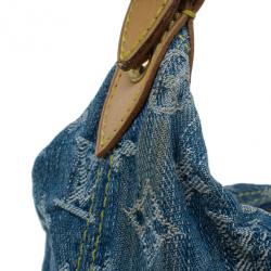 مملوكة مسبقًا حقيبة يد لوي فيتون باجي دنيم مونوجرامي أزرق GM