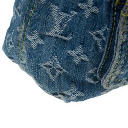 مملوكة مسبقًا حقيبة يد لوي فيتون باجي دنيم مونوجرامي أزرق GM