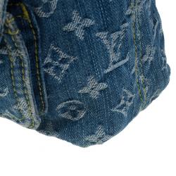 مملوكة مسبقًا حقيبة يد لوي فيتون باجي دنيم مونوجرامي أزرق GM