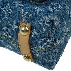 مملوكة مسبقًا حقيبة يد لوي فيتون باجي دنيم مونوجرامي أزرق GM