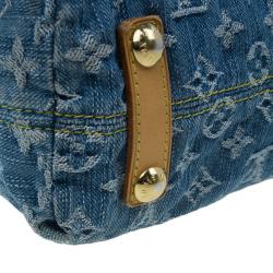 مملوكة مسبقًا حقيبة يد لوي فيتون باجي دنيم مونوجرامي أزرق GM