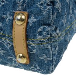 مملوكة مسبقًا حقيبة يد لوي فيتون باجي دنيم مونوجرامي أزرق GM