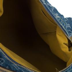 مملوكة مسبقًا حقيبة يد لوي فيتون باجي دنيم مونوجرامي أزرق GM