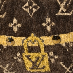 Pre Owned Louis Vuitton Brown/Yellow Monogram Velvet Limited Edition Trompe L'oeil Pochette Accessories Bag