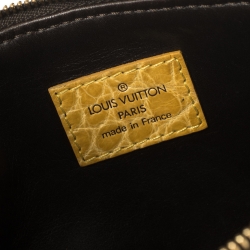 Pre Owned Louis Vuitton Brown/Yellow Monogram Velvet Limited Edition Trompe L'oeil Pochette Accessories Bag