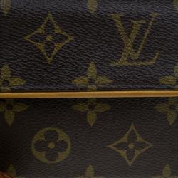 مملوكة مسبقًا حقيبة لوي فيتون فلورينتين كلاسيكية كانفاس بني مونوغرامي متحولة بحزام