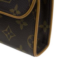 مملوكة مسبقًا حقيبة لوي فيتون فلورينتين كلاسيكية كانفاس بني مونوغرامي متحولة بحزام