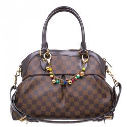 Pre Owned Louis Vuitton Damier Ebene Canvas Trevi Charm Satchel PM Bag