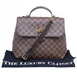 Pre Owned Louis Vuitton Damier Ebene Canvas Bergamo Satchel MM Bag