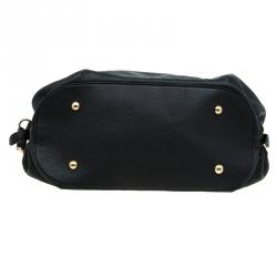 مملوكة مسبقًا حقيبة هوبو لوي فيتون ماهينا نقش حرفي جلد أسود XL