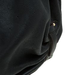 مملوكة مسبقًا حقيبة هوبو لوي فيتون ماهينا نقش حرفي جلد أسود XL