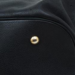 مملوكة مسبقًا حقيبة هوبو لوي فيتون ماهينا نقش حرفي جلد أسود XL