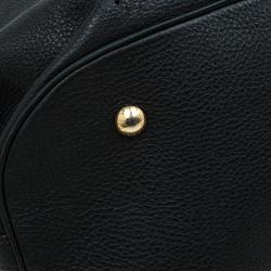 مملوكة مسبقًا حقيبة هوبو لوي فيتون ماهينا نقش حرفي جلد أسود XL