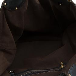 مملوكة مسبقًا حقيبة هوبو لوي فيتون ماهينا نقش حرفي جلد أسود XL