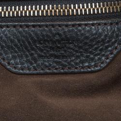 مملوكة مسبقًا حقيبة هوبو لوي فيتون ماهينا نقش حرفي جلد أسود XL