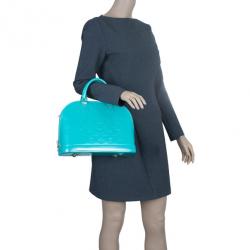 Louis Vuitton Blue Lagon Monogram Vernis Alma PM Bag - Yoogi's Closet