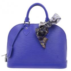 Pre Owned Louis Vuitton Purple Leather Epi Alma PM