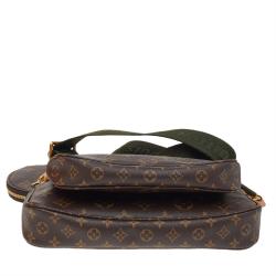 Pre Owned Louis Vuitton Monogram Canvas Kaki Multi Pochette Accessoires