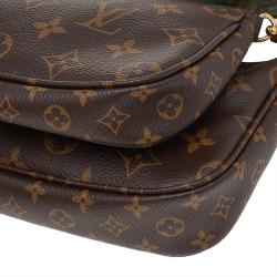 Pre Owned Louis Vuitton Monogram Canvas Kaki Multi Pochette Accessoires