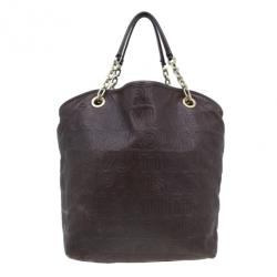 Pre Owned Louis Vuitton Brown Embossed Leather Paris Souple Whisper GM