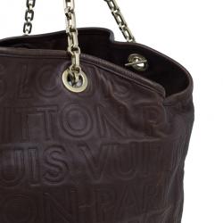 Pre Owned Louis Vuitton Brown Embossed Leather Paris Souple Whisper GM