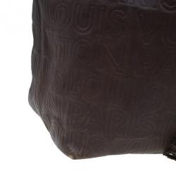 Pre Owned Louis Vuitton Brown Embossed Leather Paris Souple Whisper GM