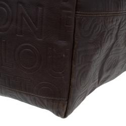 Pre Owned Louis Vuitton Brown Embossed Leather Paris Souple Whisper GM