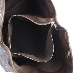 Pre Owned Louis Vuitton Brown Embossed Leather Paris Souple Whisper GM