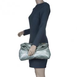 Pre Owned حقيبة يد لوي فيتون لايم لايت جلد عجل فضي مونوجرامي GM