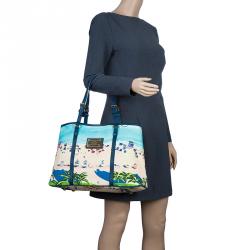 Louis Vuitton Cabas Ailleurs Escale Pm Tote 866948 Blue Canvas Shoulder Bag  For Sale at 1stDibs