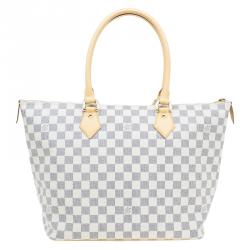 Louis Vuitton, Bags, Louis Vuitton Damier Azur Canvas Leather Saleya Mm  Bag W Lv Dust Bag And Coa