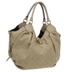 Pre Owned حقيبة  يد هوبو لوي فيتون ماهينا جلد مثقوب رمادي L