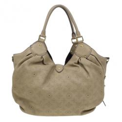 Pre Owned حقيبة  يد هوبو لوي فيتون ماهينا جلد مثقوب رمادي L