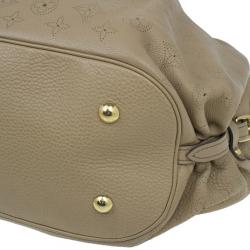 Pre Owned حقيبة  يد هوبو لوي فيتون ماهينا جلد مثقوب رماد ي L