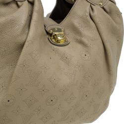 Pre Owned حقيبة  يد هوبو لوي فيتون ماهينا جلد مثقوب رمادي L