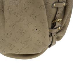 Pre Owned حقيبة  يد هوبو لوي فيتون ماهينا جلد مثقوب رمادي L