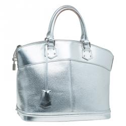 مملوكة مسبقًا Louis Vuitton Silver Suhali Leather Lockit MM Bag
