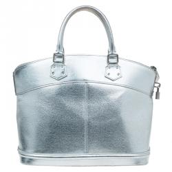 مملوكة مسبقًا Louis Vuitton Silver Suhali Leather Lockit MM Bag