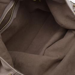 Pre Owned Louis Vuitton Beige Monogram Mahina Leather Large Hobo