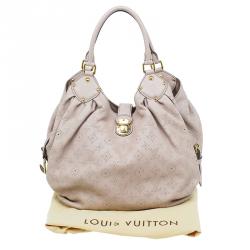 Pre Owned Louis Vuitton Beige Monogram Mahina Leather Large Hobo