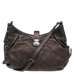 Pre Owned Louis Vuitton Metallic Bronze Mahina Leather XS Bag