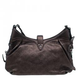 Pre Owned Louis Vuitton Metallic Bronze Mahina Leather XS Bag