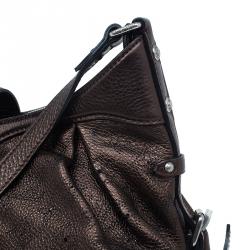 Pre Owned Louis Vuitton Metallic Bronze Mahina Leather XS Bag