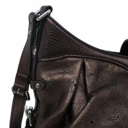 Pre Owned Louis Vuitton Metallic Bronze Mahina Leather XS Bag