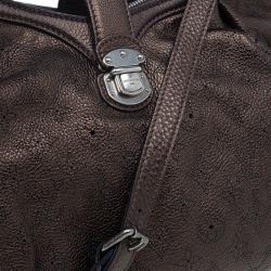 Pre Owned Louis Vuitton Metallic Bronze Mahina Leather XS Bag