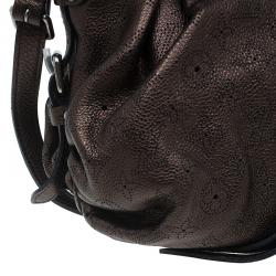 Pre Owned Louis Vuitton Metallic Bronze Mahina Leather XS Bag