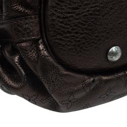 Pre Owned Louis Vuitton Metallic Bronze Mahina Leather XS Bag