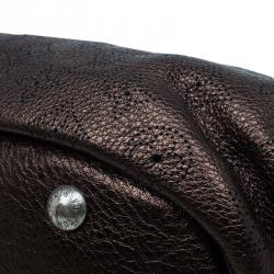 Pre Owned Louis Vuitton Metallic Bronze Mahina Leather XS Bag